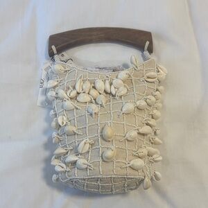 Zara Beige Shell Embellished Mini Bag